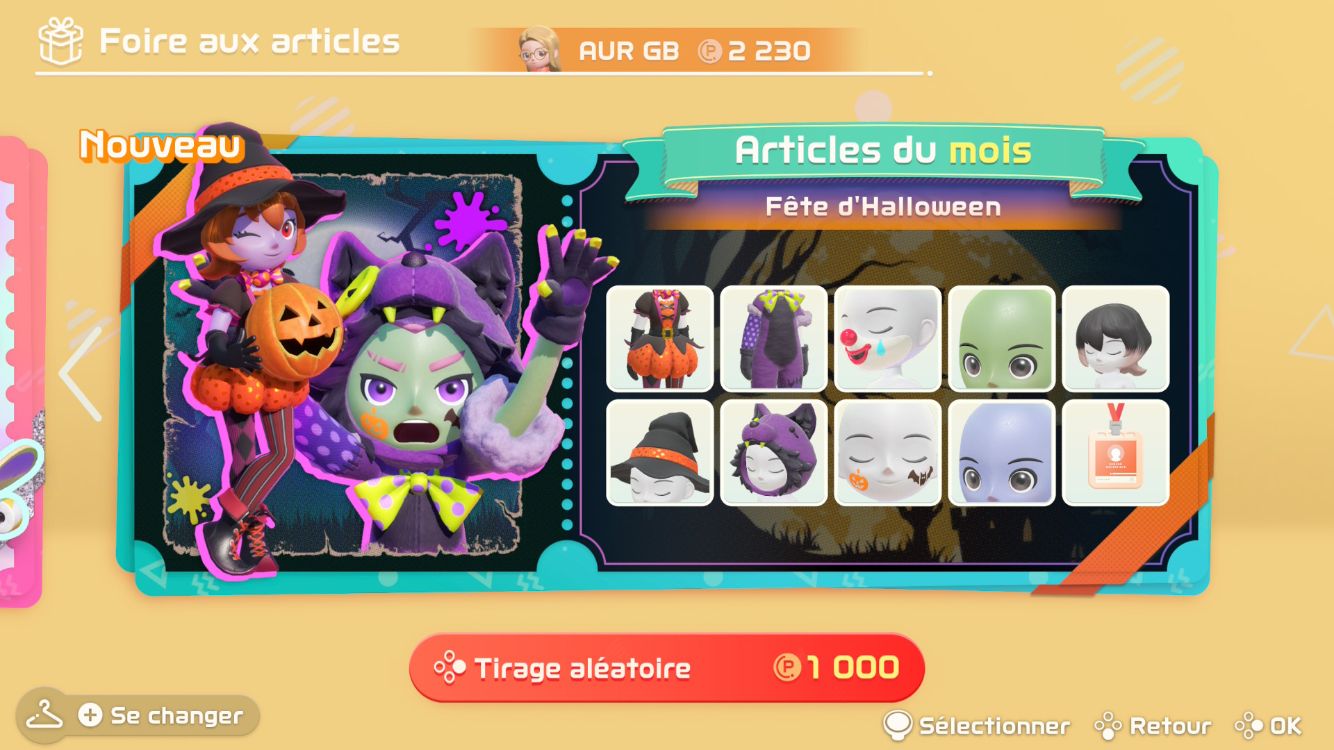 La foire aux articles fait gagner une tenue Halloween au lancement de Nintendo Switch Sports Resort.