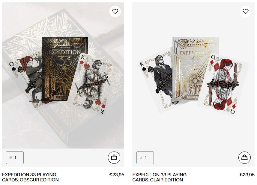 Les cartes Clair Obscur Expedition 33 en vente sur la boutique de Dyenamik.