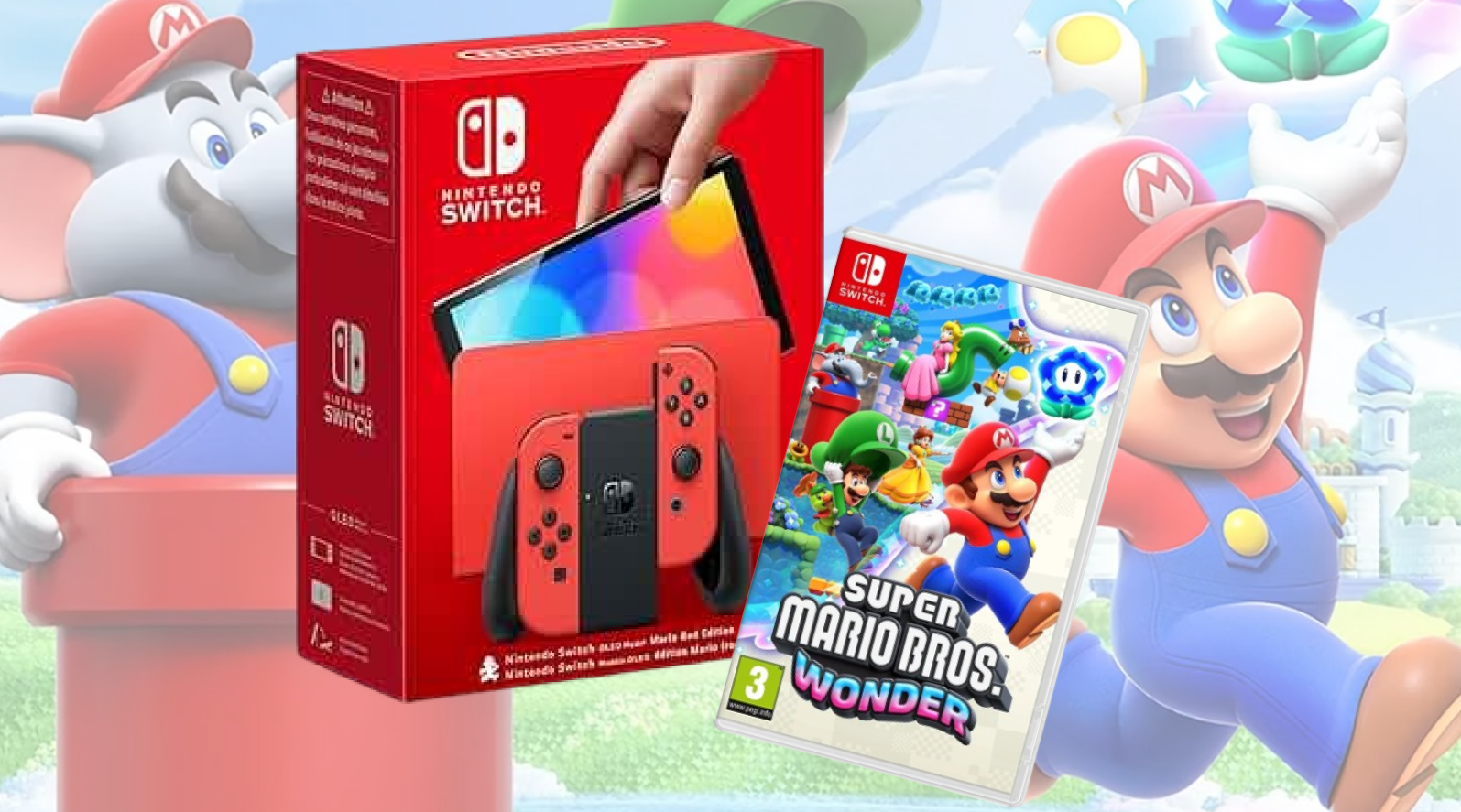 nintendo switch OLED + mario bros wonder