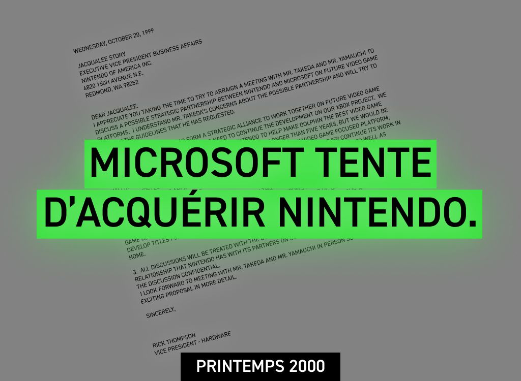 Lettre de Microsoft pour le rachat avortÃ© de Nintendo.