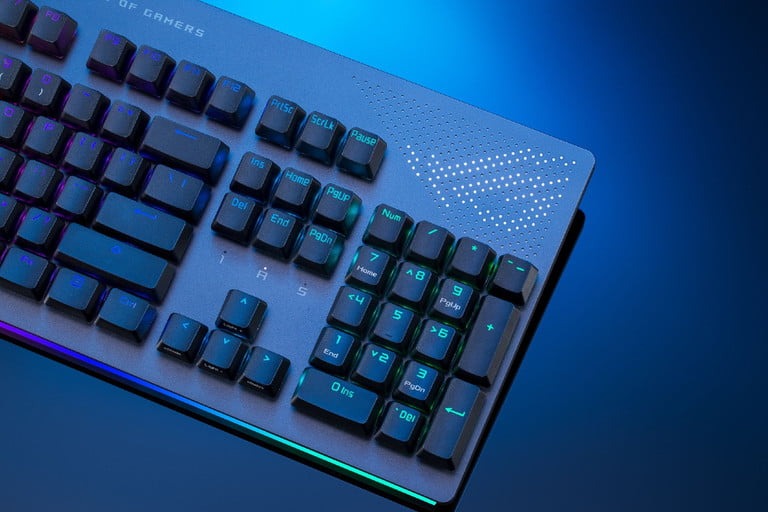 Zoom sur la partie LED du clavier ASUS. Zoom sur la partie LED du clavier ASUS.