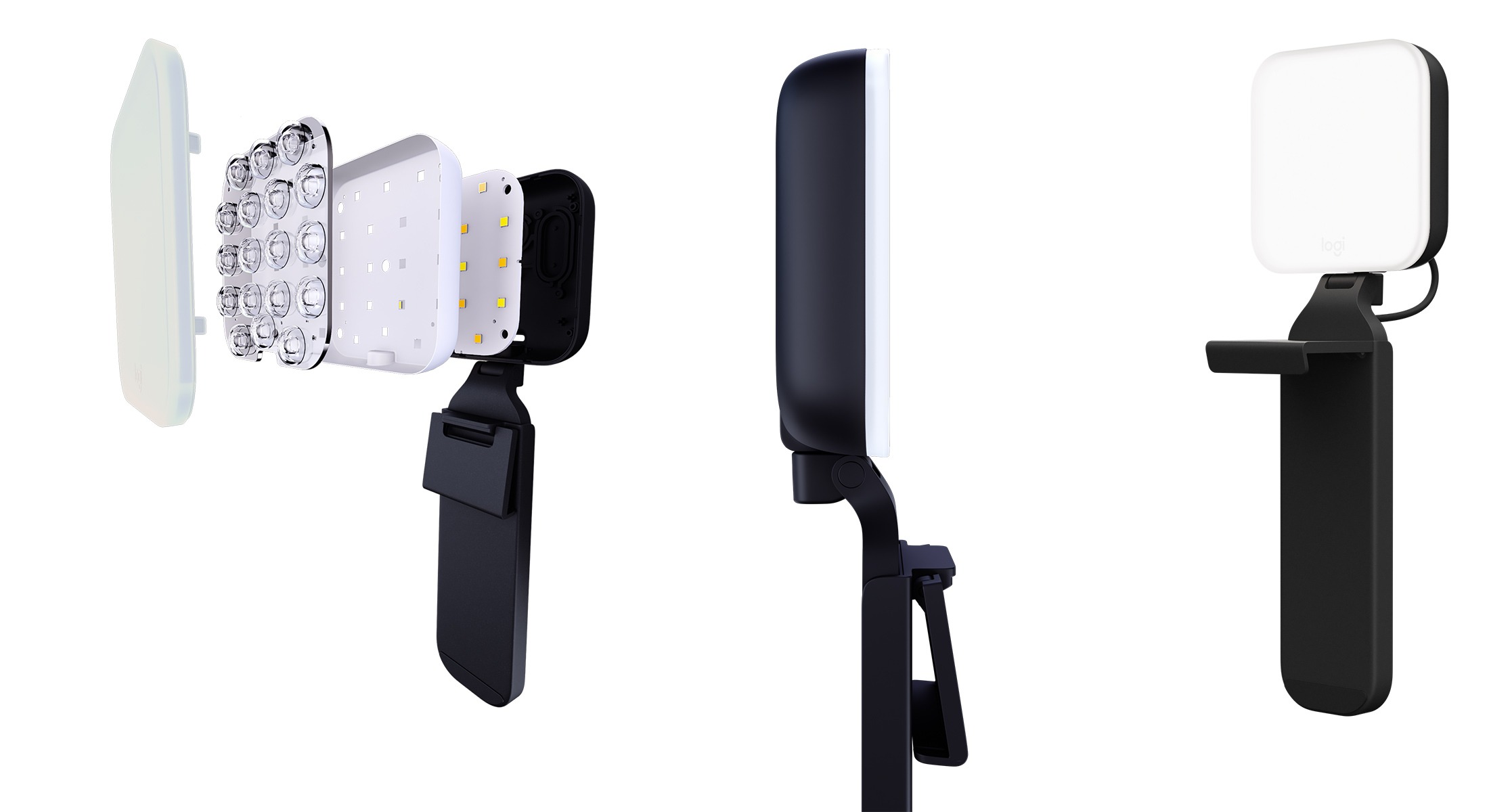 Photo des couches de la lampe Logitech Litra Glow. Photo des couches de la lampe Logitech Litra Glow.