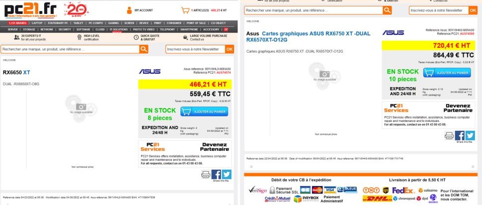 Illustration de la fuite des nouvelles cartes AMD sur PC21. Illustration de la fuite des nouvelles cartes AMD sur PC21.
