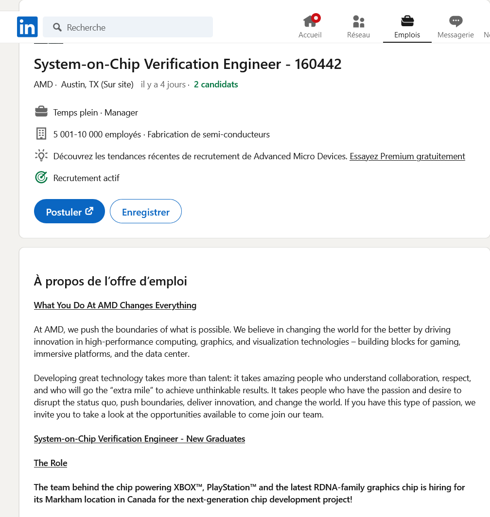 Offre emploi puce PS6