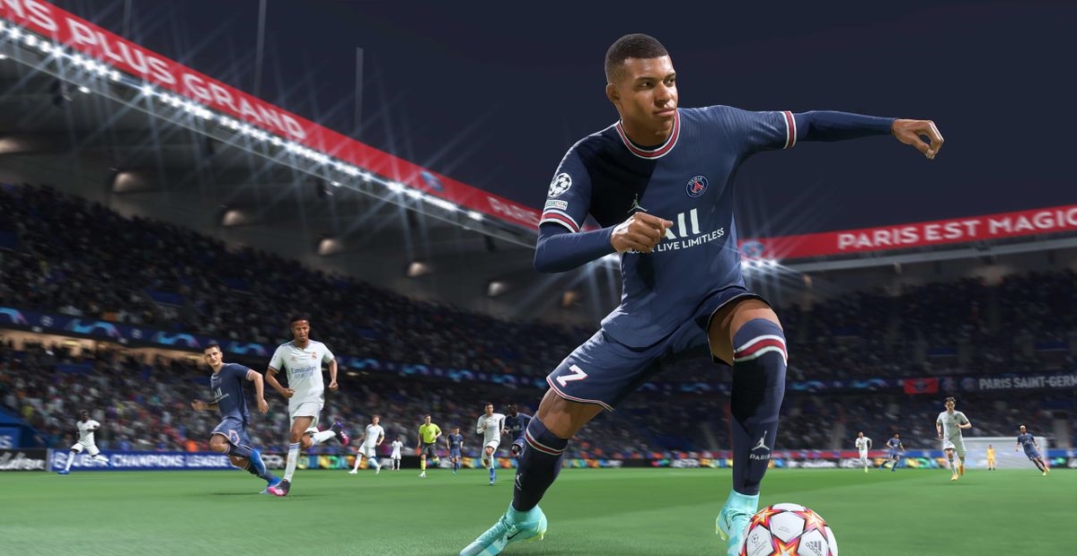 FIFA 23 : Kylian MBappé sur le terrain. FIFA 23 : Kylian MBappé sur le terrain.