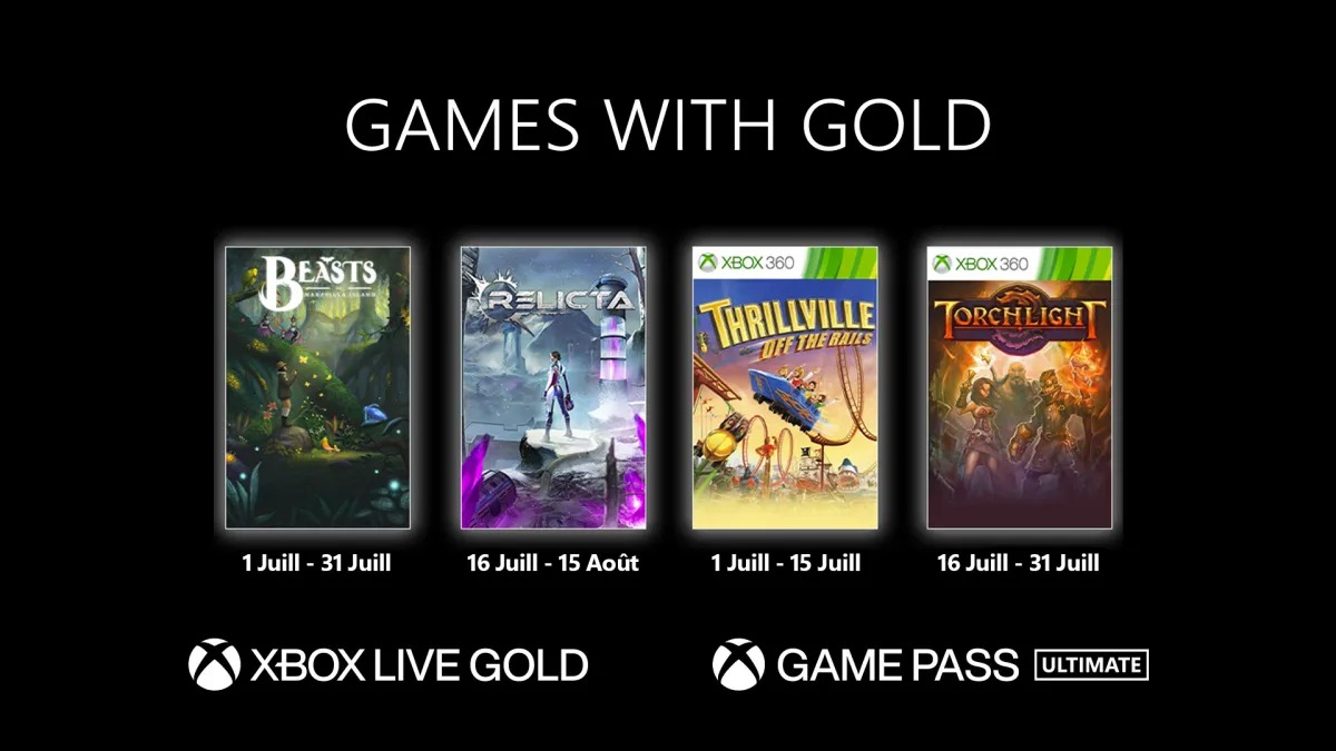 Microsoft annonce les jeux gratuits du Xbox Games With Gold pour le mois de juillet 2022 avec un 