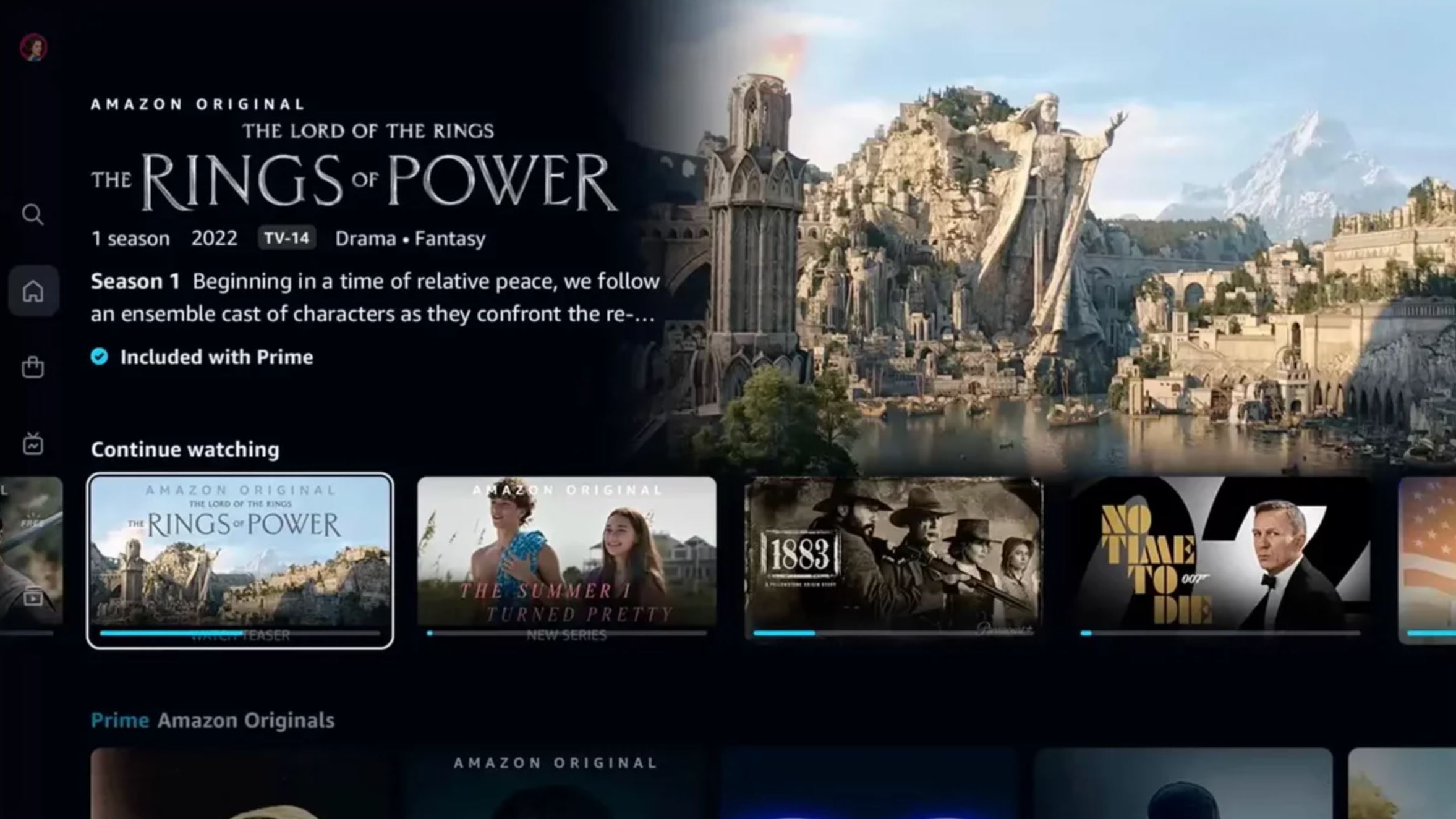 Nouvelle interface Amazon Prime Video.