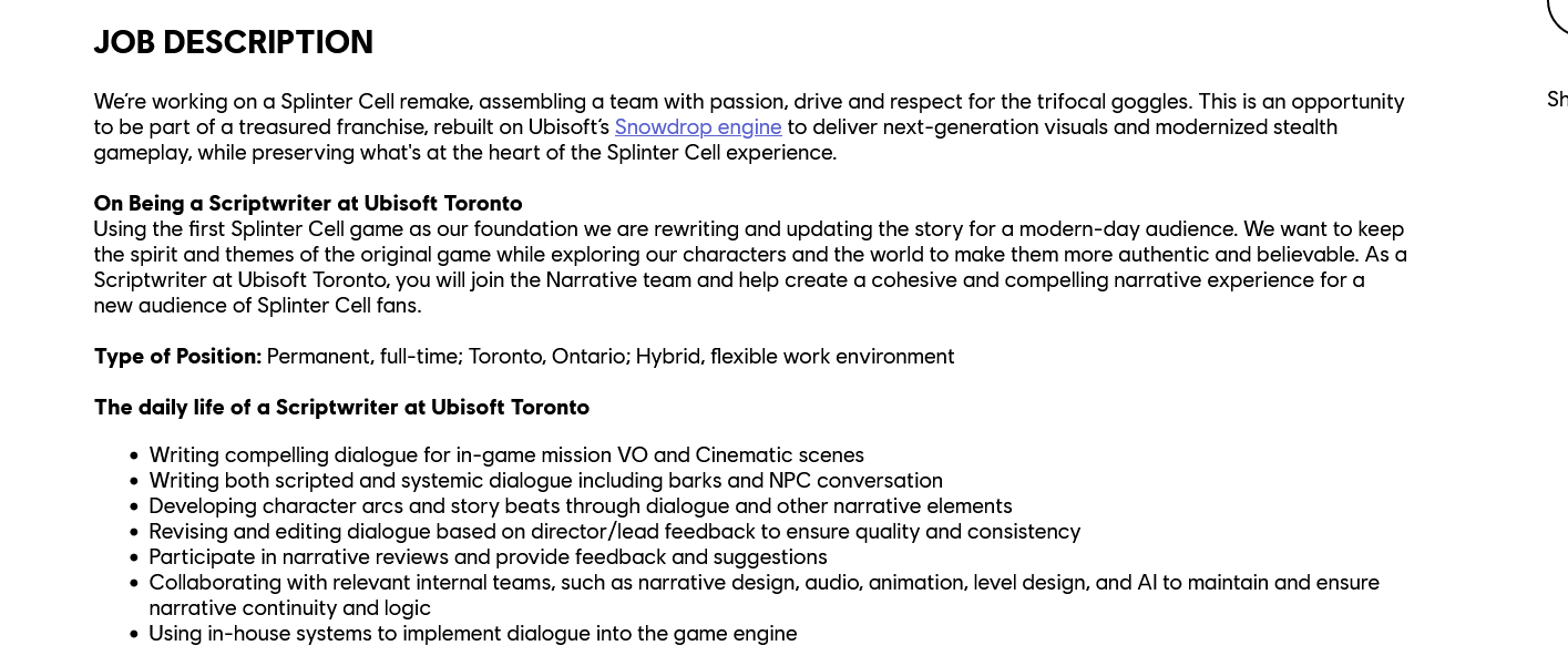 Splinter Cell Remake histoire changements Splinter Cell Remake histoire changements