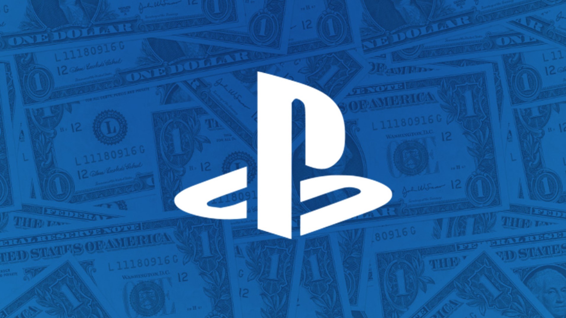 Illustration du logo PlayStation avec des billets en arrière-plan. Illustration du logo PlayStation avec des billets en arrière-plan.