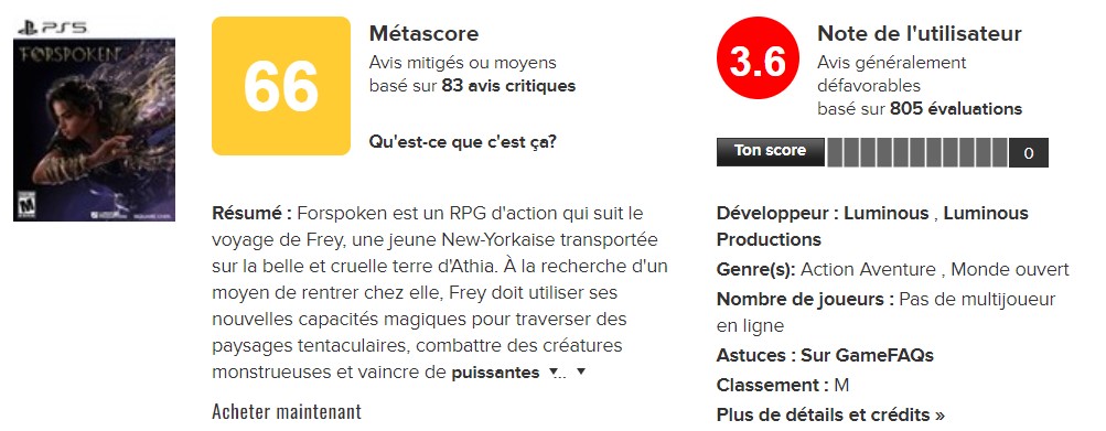 Forspoken Metacritic PS5 Forspoken Metacritic PS5