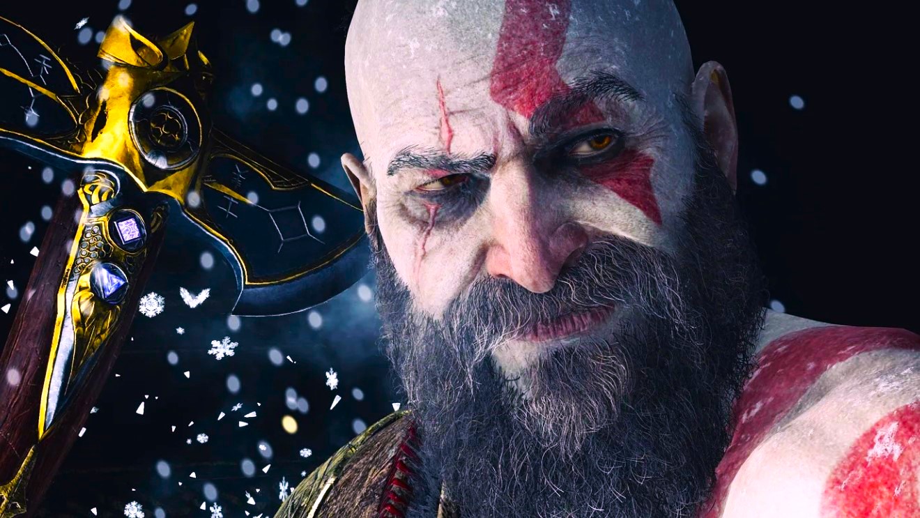 God of War Ragnarok illu Kratos fond noir God of War Ragnarok illu Kratos fond noir