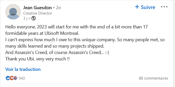 Assassin's creed dÃ©part