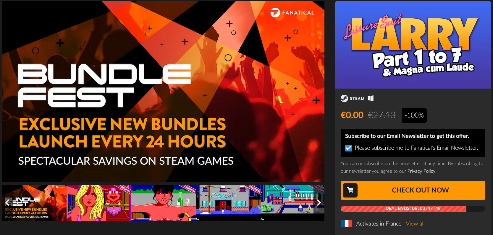 Steam 7 jeux gratuits