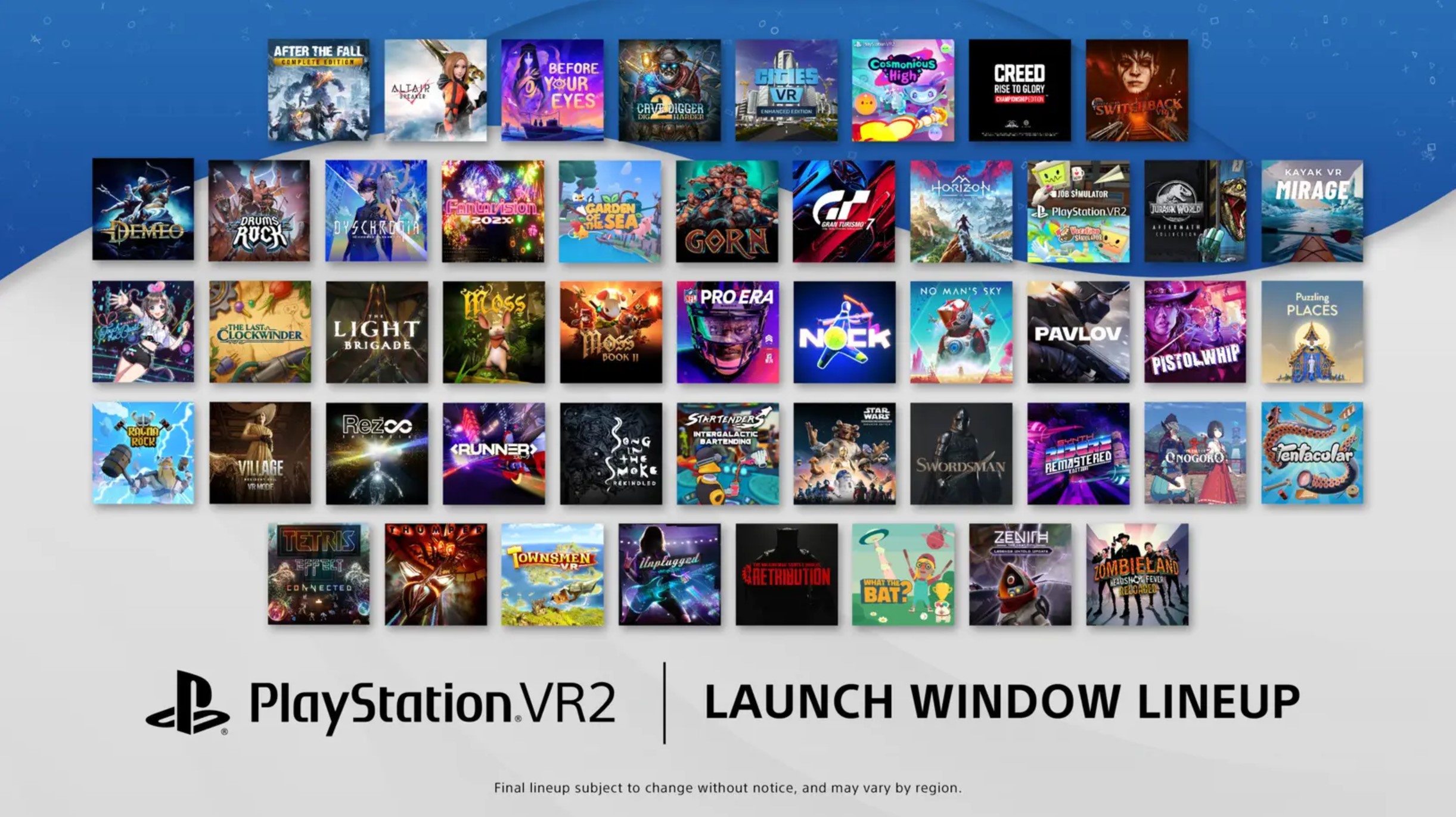 PSVR2 jeux lancement PS5 PSVR2 jeux lancement PS5