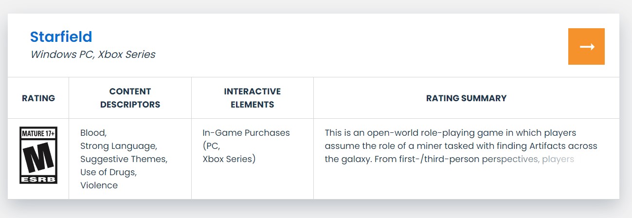 Starfield PEGI 18 Starfield PEGI 18