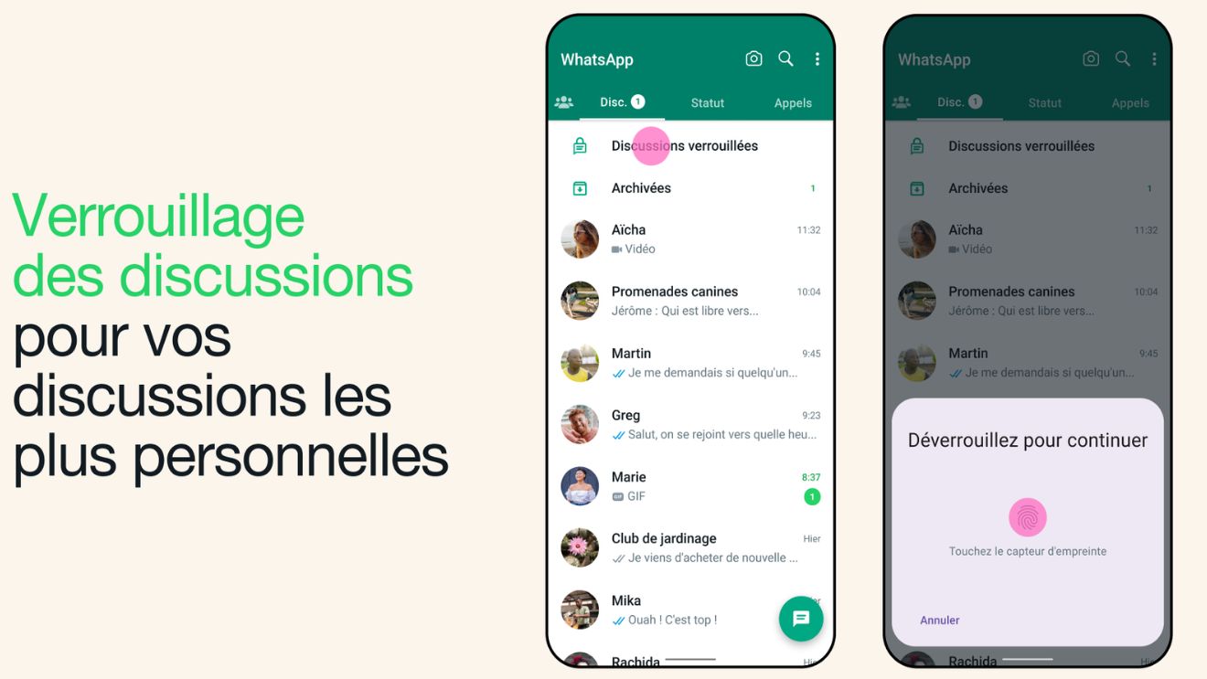 Chat Lock, cette nouvelle fonctionnalitÃ© qui permet de cacher vos conversations les plus intimes