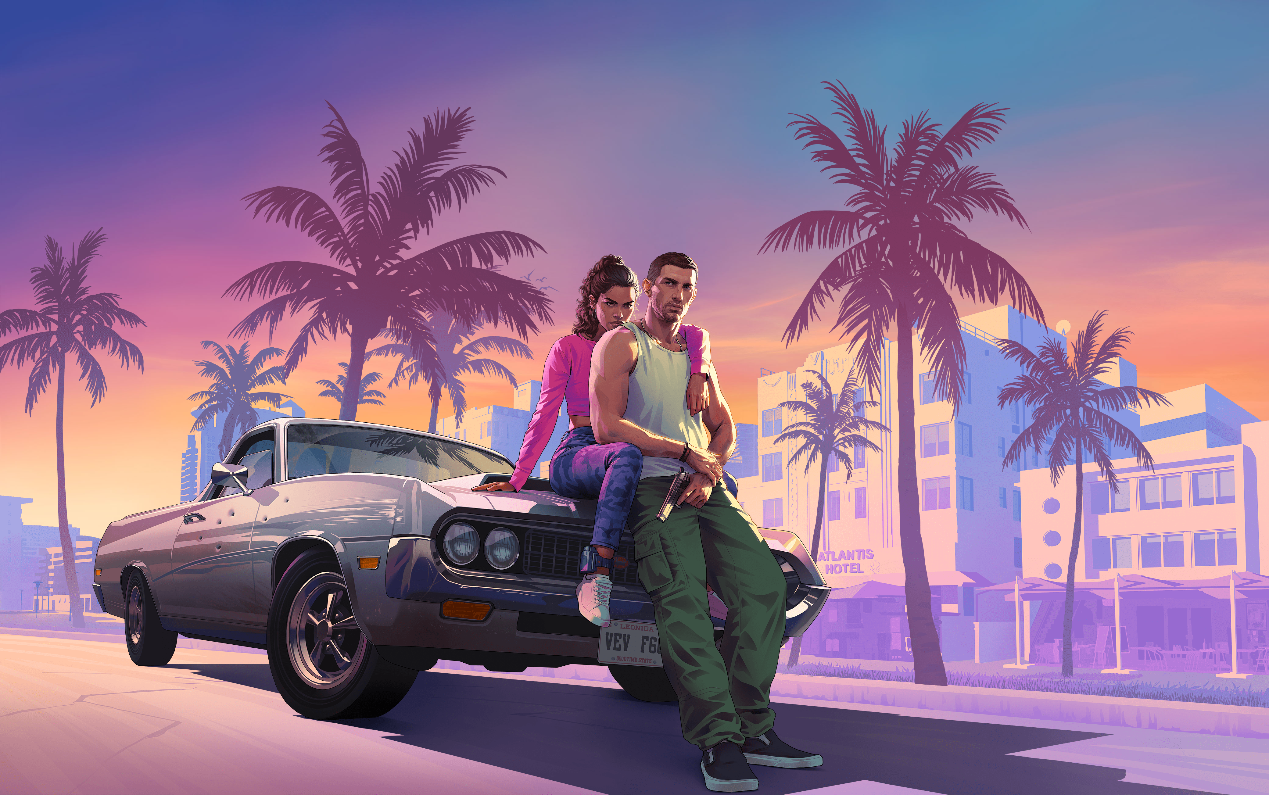 Key art du jeu vidéo GTA 6. Key art du jeu vidéo GTA 6.