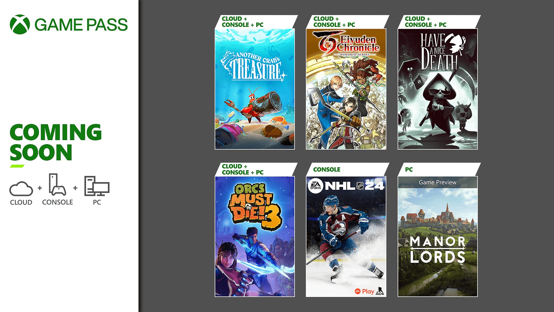 Six jeux intÃ©grant le Xbox Game Pass fin avril 2024.