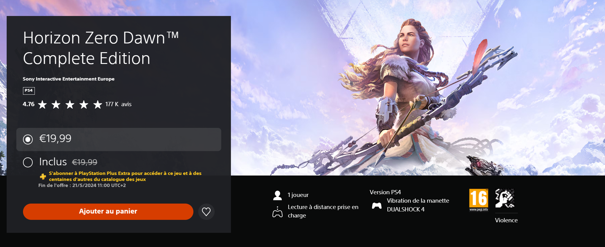 horizon zero zawn suppression PS Plus Extra mai 2024
