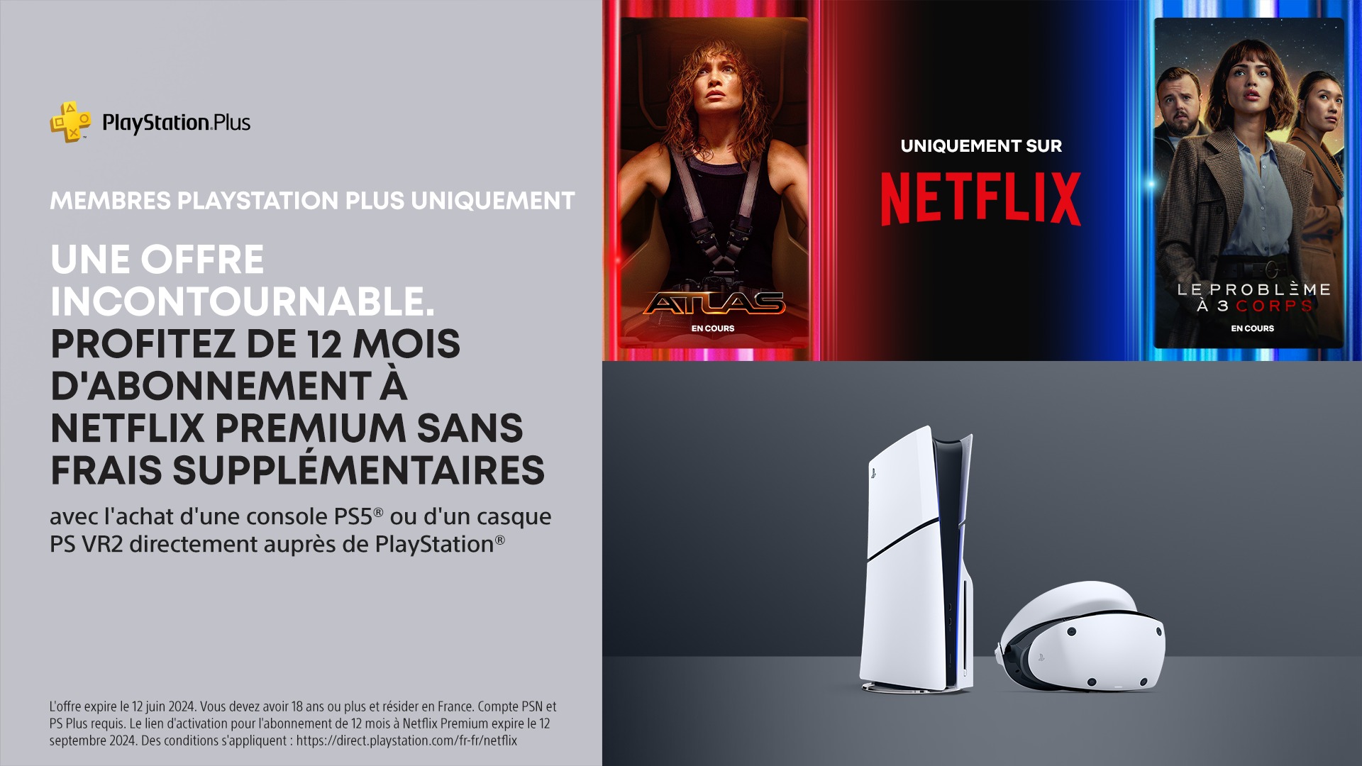 days of play 2024 nÂ« Â»etflix 12 mois gratuits ps5 psvr2