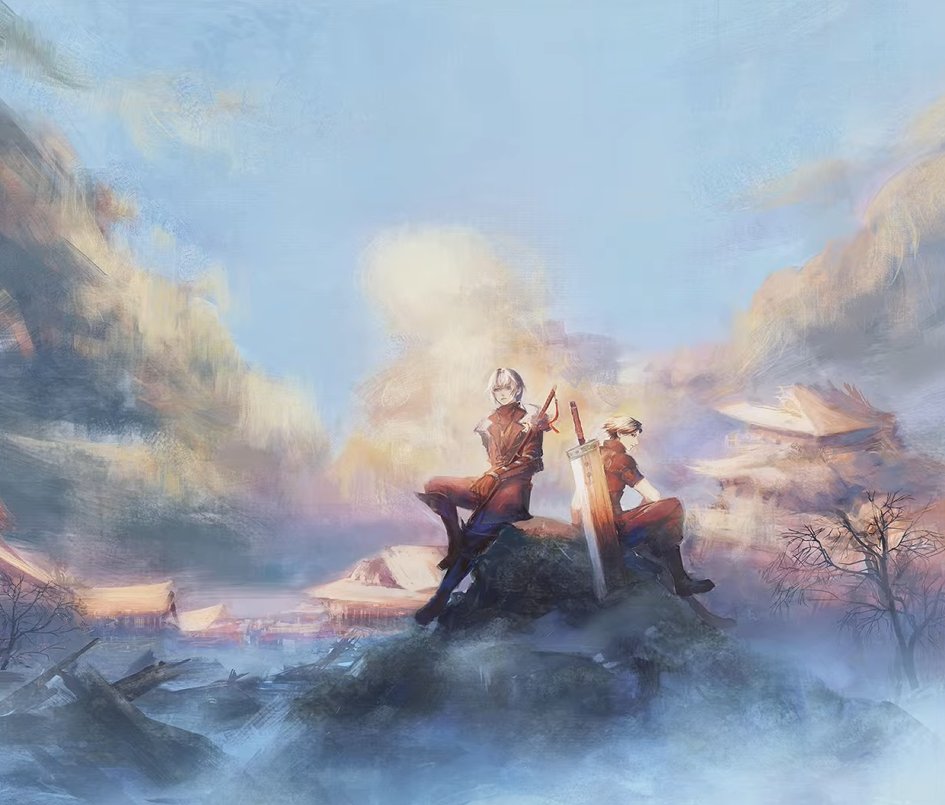 Artwork de Final Fantasy 7 Ever Crisis représentants Sephiroth et Angeal jeunes. Artwork de Final Fantasy 7 Ever Crisis représentants Sephiroth et Angeal jeunes.