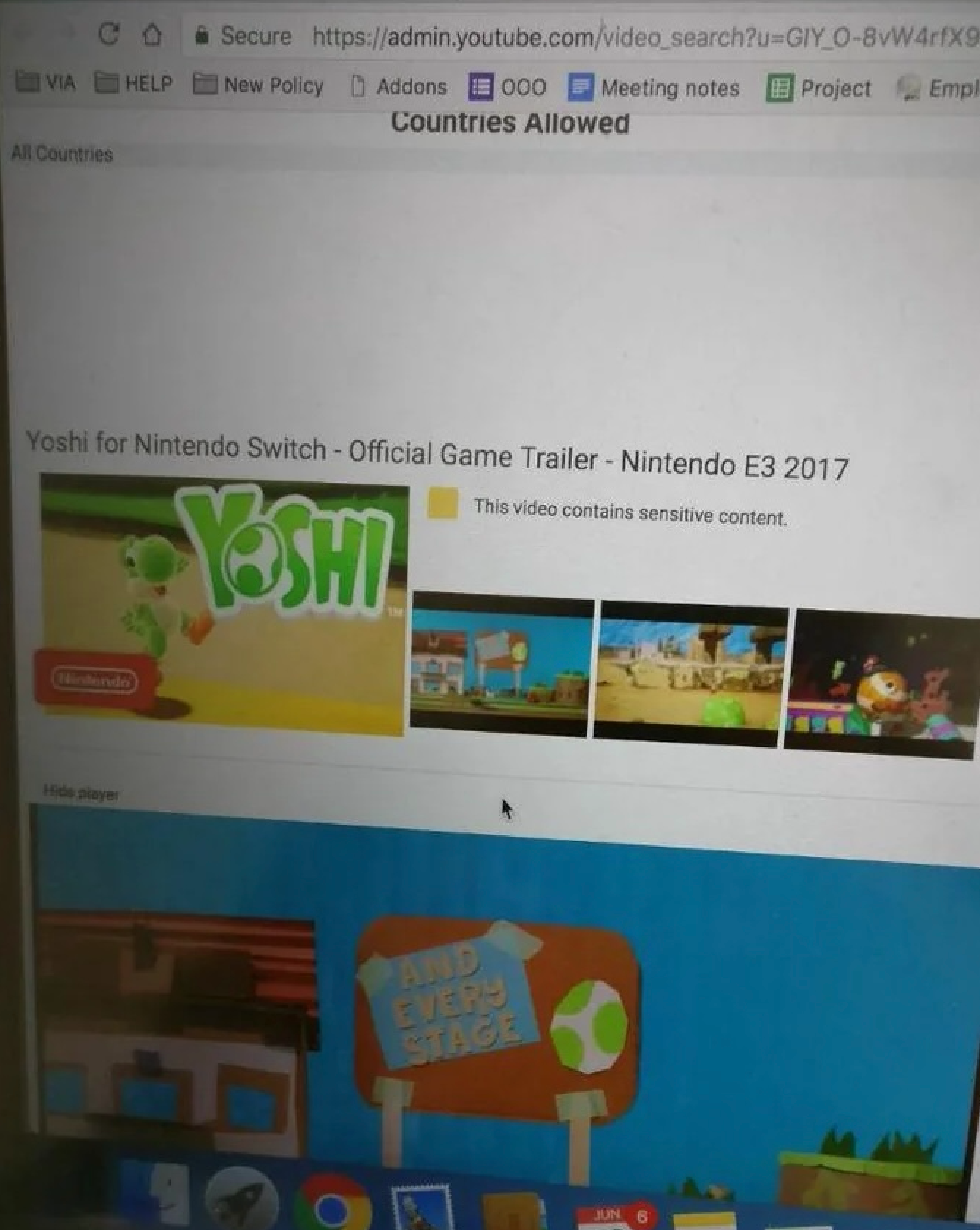 Leak à propos d'un jeu Yoshi pour la Nintendo Switch (partagé sur Reddit en 2017). Leak à propos d'un jeu Yoshi pour la Nintendo Switch (partagé sur Reddit en 2017).