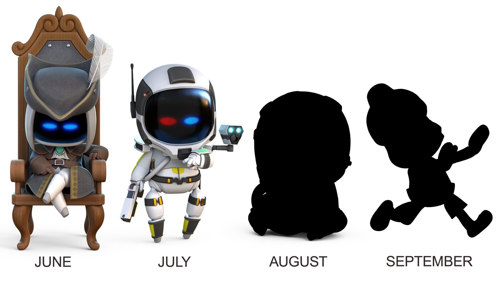 Aperçu des nouveaux robots d'Astro's Playroom avec Lady Maria, Selene (Returnal), un pilote de Gran Turismo et le singe d'Ape Escape Aperçu des nouveaux robots d'Astro's Playroom avec Lady Maria, Selene (Returnal), un pilote de Gran Turismo et le singe d'Ape Escape