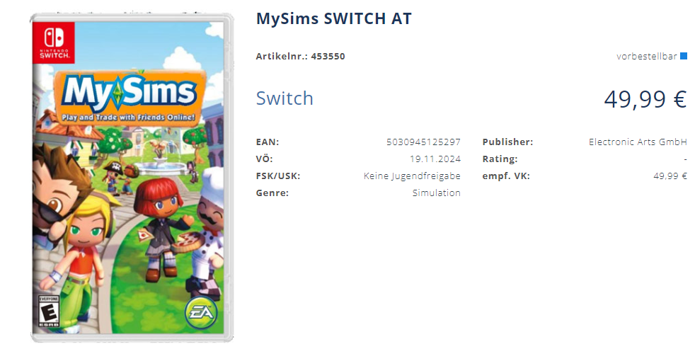 MySims nouveau jeu nintendo switch leak MySims nouveau jeu nintendo switch leak