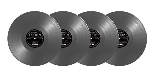 Skyrim : Les 4 disques argentÃ©s du coffret vinyle collector.