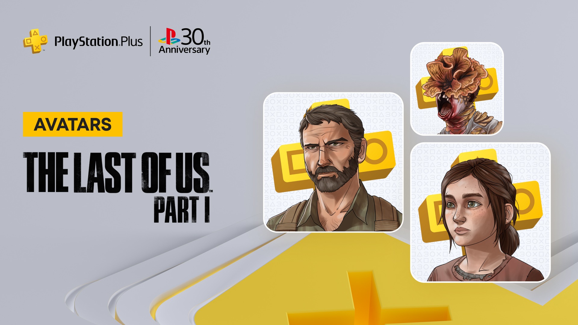 Avatars Ellie, Joel et Clicker de The Last of Us Part 1 PlayStation Plus