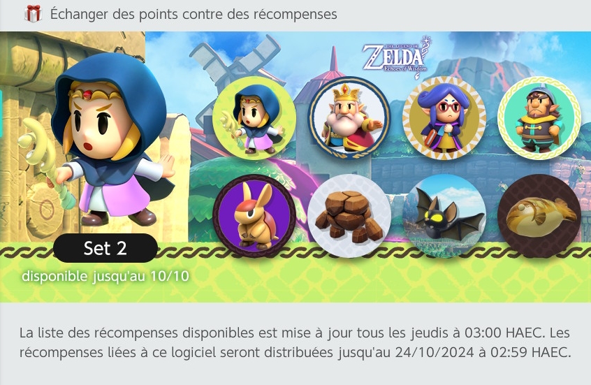 Set 2 contenus gratuits pour avatars The Legend of Zelda: Echoes of Wisdom sur Nintendo Switch Set 2 contenus gratuits pour avatars The Legend of Zelda: Echoes of Wisdom sur Nintendo Switch