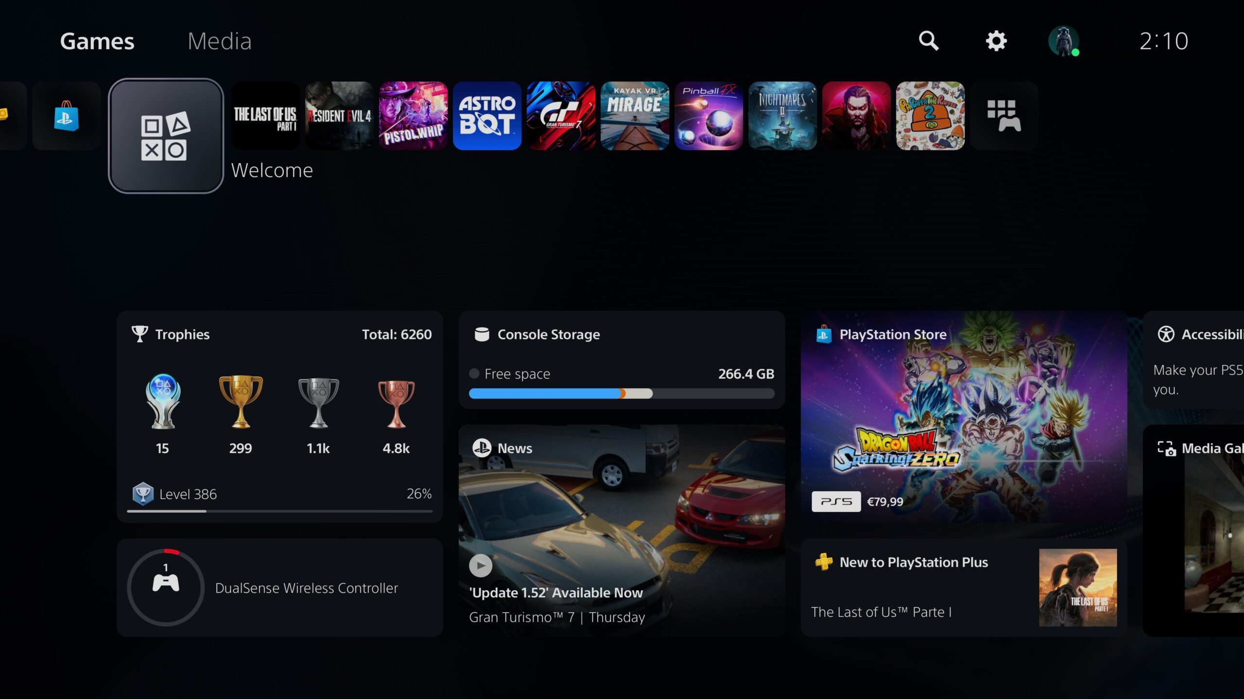 Capture d'écran du centre d'accueil de PlayStation. Capture d'écran du centre d'accueil de PlayStation.