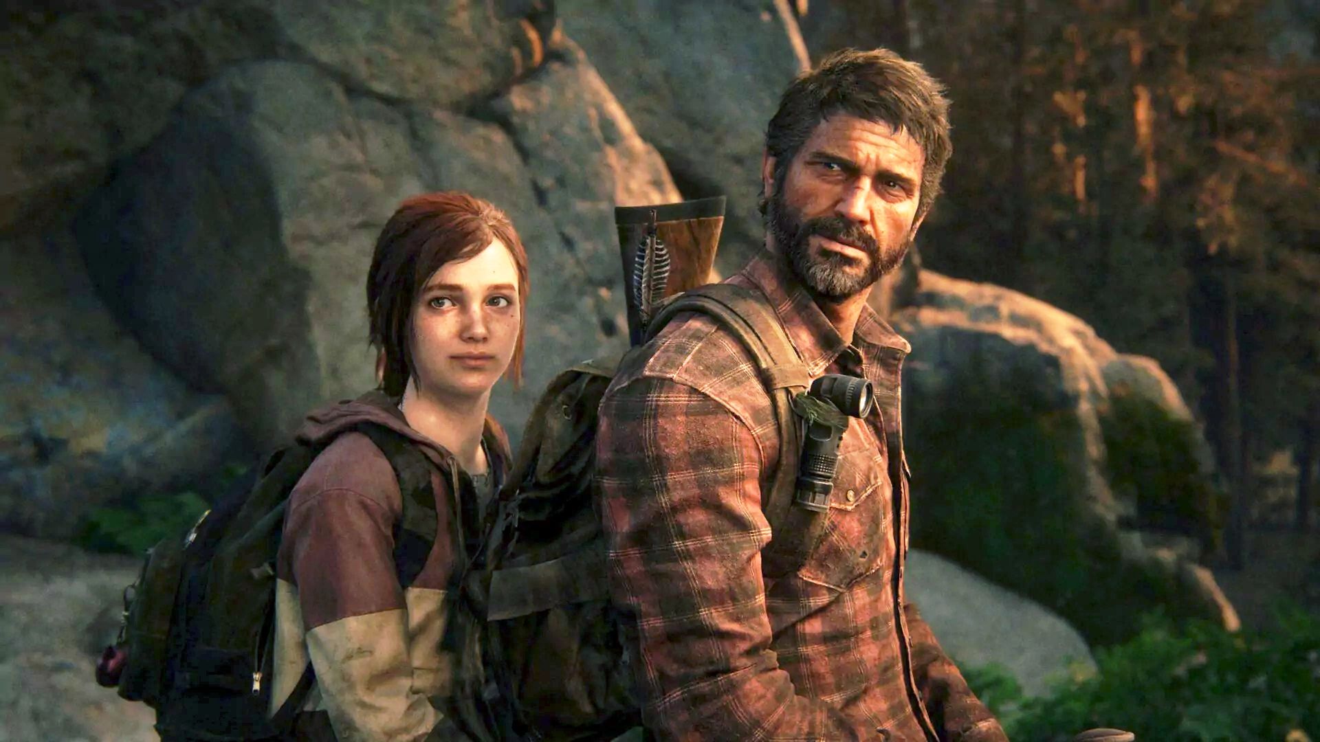 Ellie et Joel à cheval dans le remake PS5 de The Last of Us. Ellie et Joel à cheval dans le remake PS5 de The Last of Us.