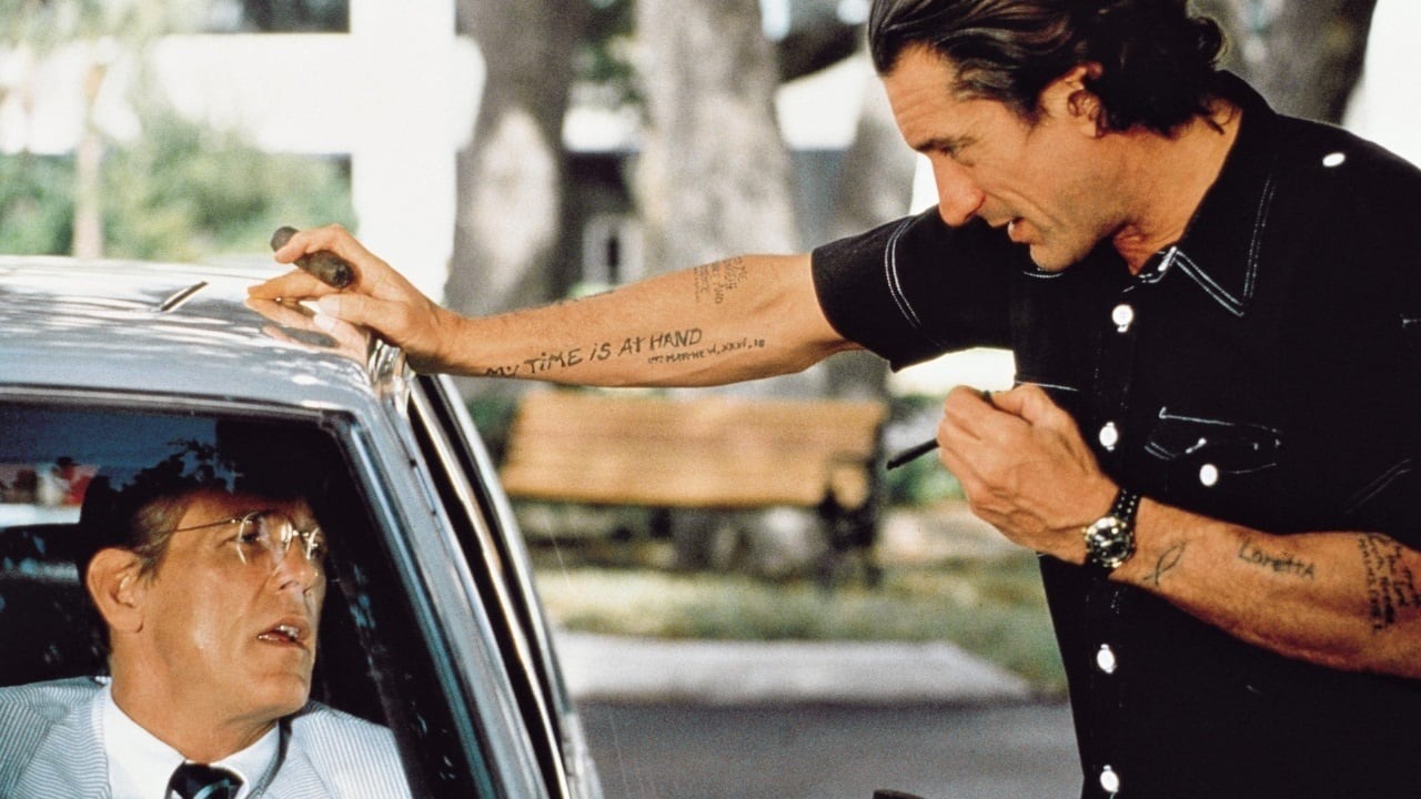 Photo des acteurs Nick Nolte et Robert De Niro dans le remake du film Les Nerfs à Vif (Caped Fear) par Martin Scorsese. Photo des acteurs Nick Nolte et Robert De Niro dans le remake du film Les Nerfs à Vif (Caped Fear) par Martin Scorsese.