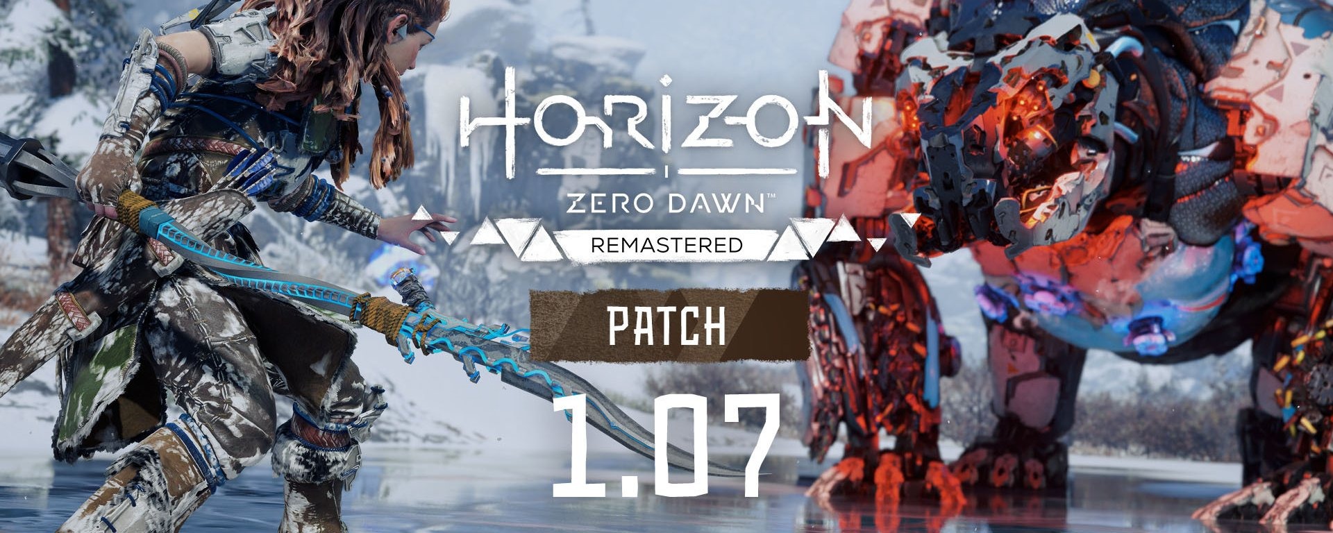 Illustration pour la sortie de la mise à jour 1.07 sur PS5 d'Horizon Zero Dawn Remastered. Illustration pour la sortie de la mise à jour 1.07 sur PS5 d'Horizon Zero Dawn Remastered.