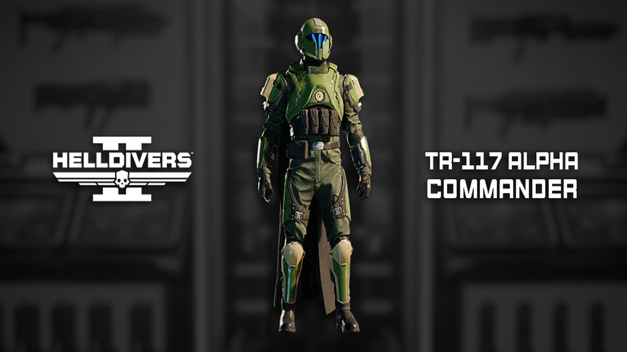 Set d'armure TR-117 Alpha Commander pour Helldivers 2. Set d'armure TR-117 Alpha Commander pour Helldivers 2.