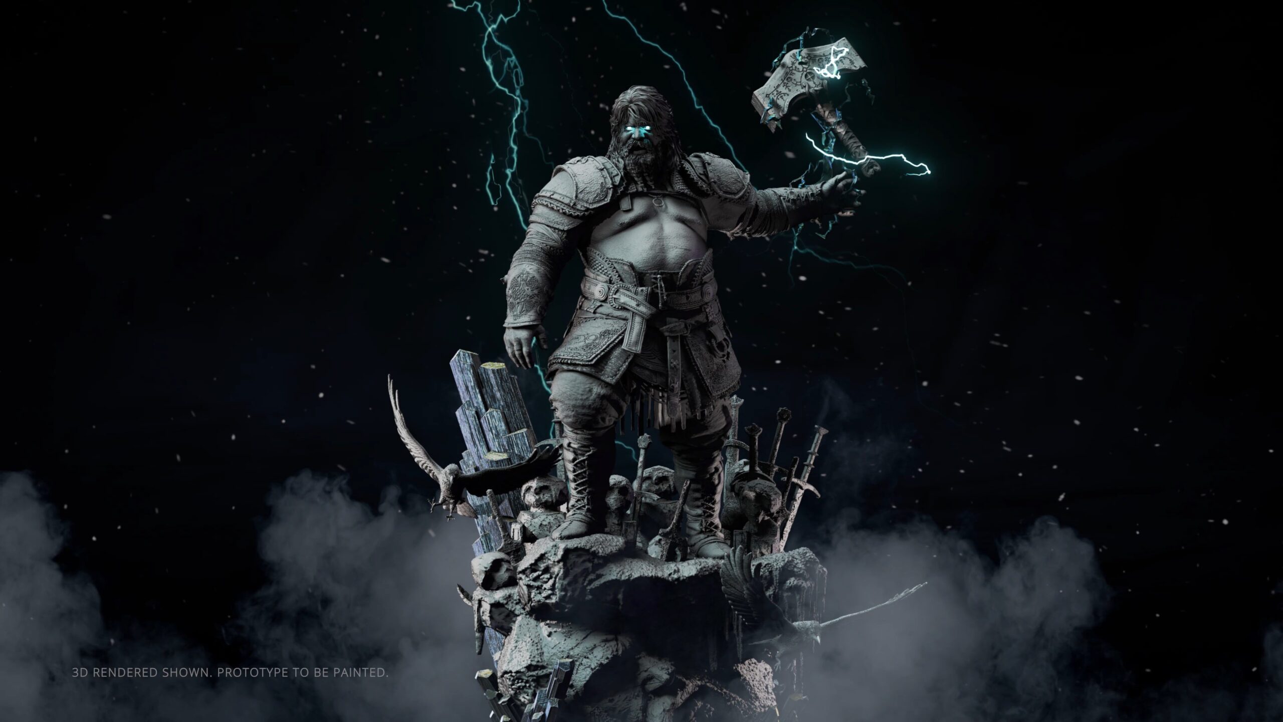 Statuette de Thor de God of War Ragnarol réalisée par Prime 1 Studio. Statuette de Thor de God of War Ragnarol réalisée par Prime 1 Studio.