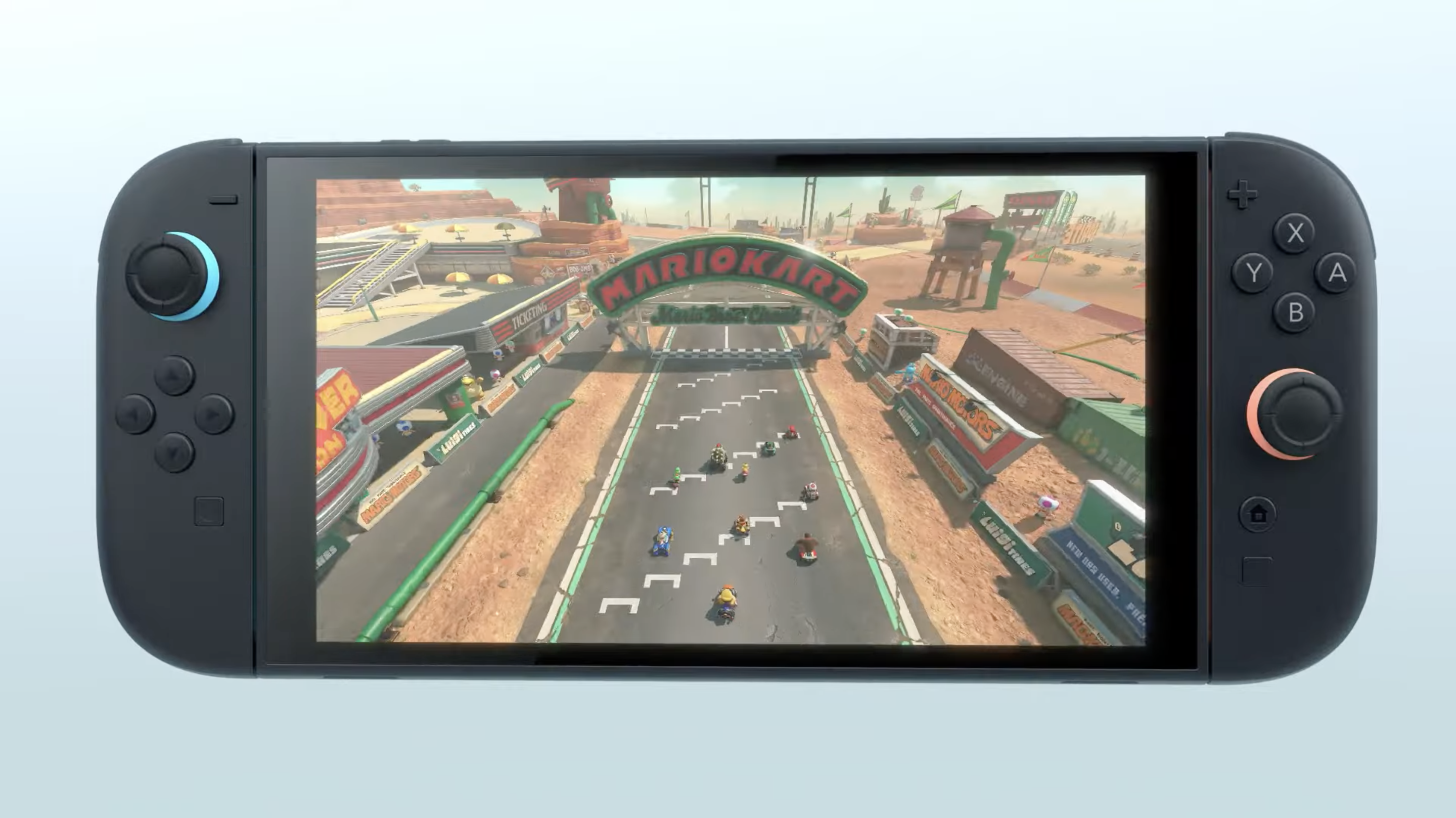 La présentation du nouveau Mario Kart 9 montre 24 emplacements pour prendre le départ sur la piste de course. La présentation du nouveau Mario Kart 9 montre 24 emplacements pour prendre le départ sur la piste de course.