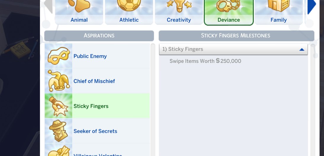 Sims 4 : Aspiration Sticky Fingers. Sims 4 : Aspiration Sticky Fingers.