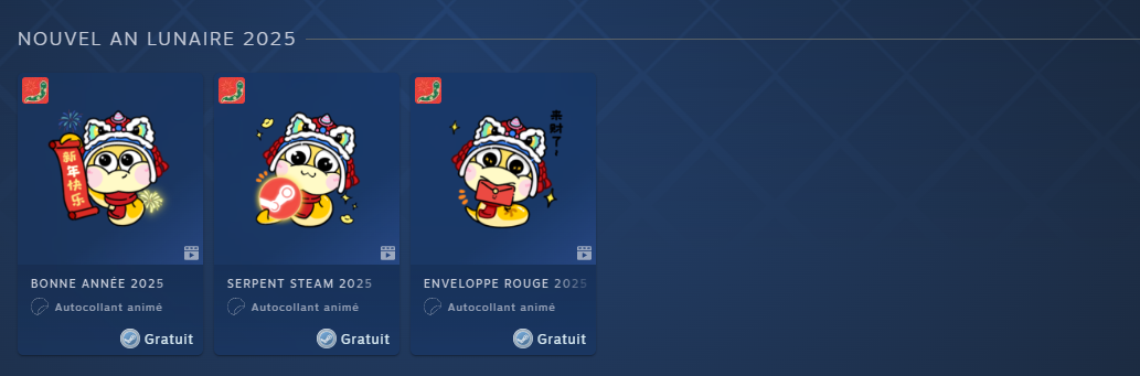 Cadeaux autocollants animés Nouvel An Lunaire 2025 image Cadeaux autocollants animés Nouvel An Lunaire 2025 image
