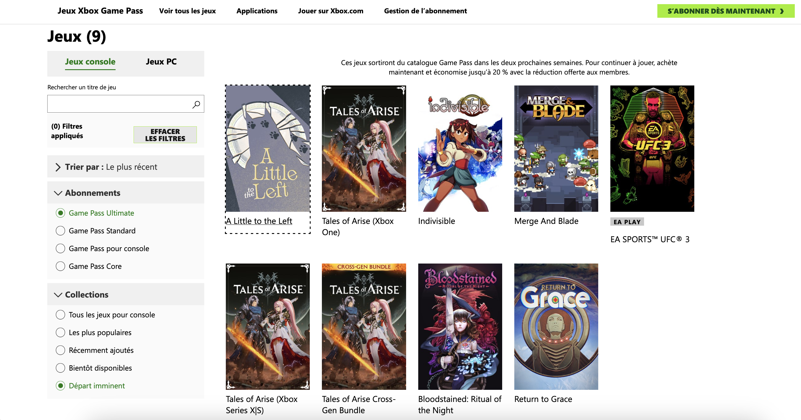 Liste des jeux qui quitteront le Xbox Game Pass le 15 fÃ©vrier 2025.