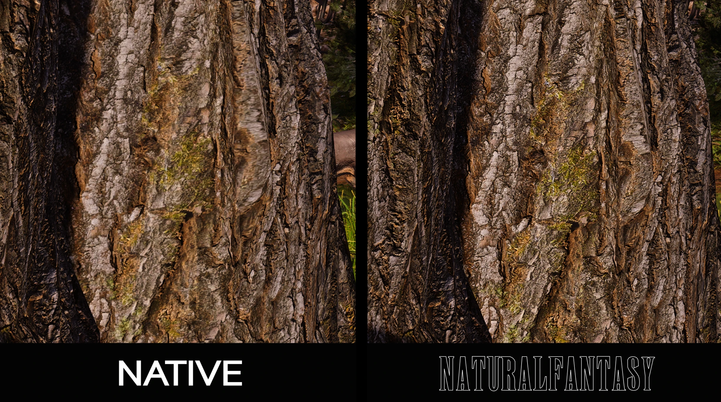 Rendu de l'écorce via le mod NaturalFantasy pour FF7 Rebirth PC. Rendu de l'écorce via le mod NaturalFantasy pour FF7 Rebirth PC.