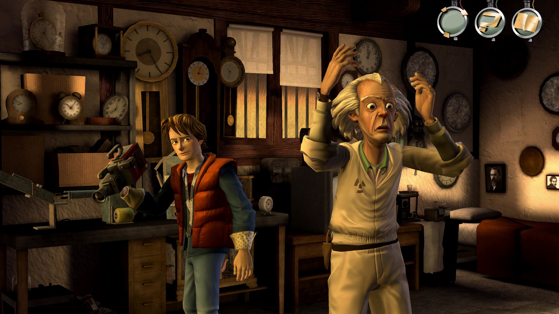 Image de Marty McFly et Doc Emmett Brown dans le jeu Back to the Future The Game de Telltale Games. 