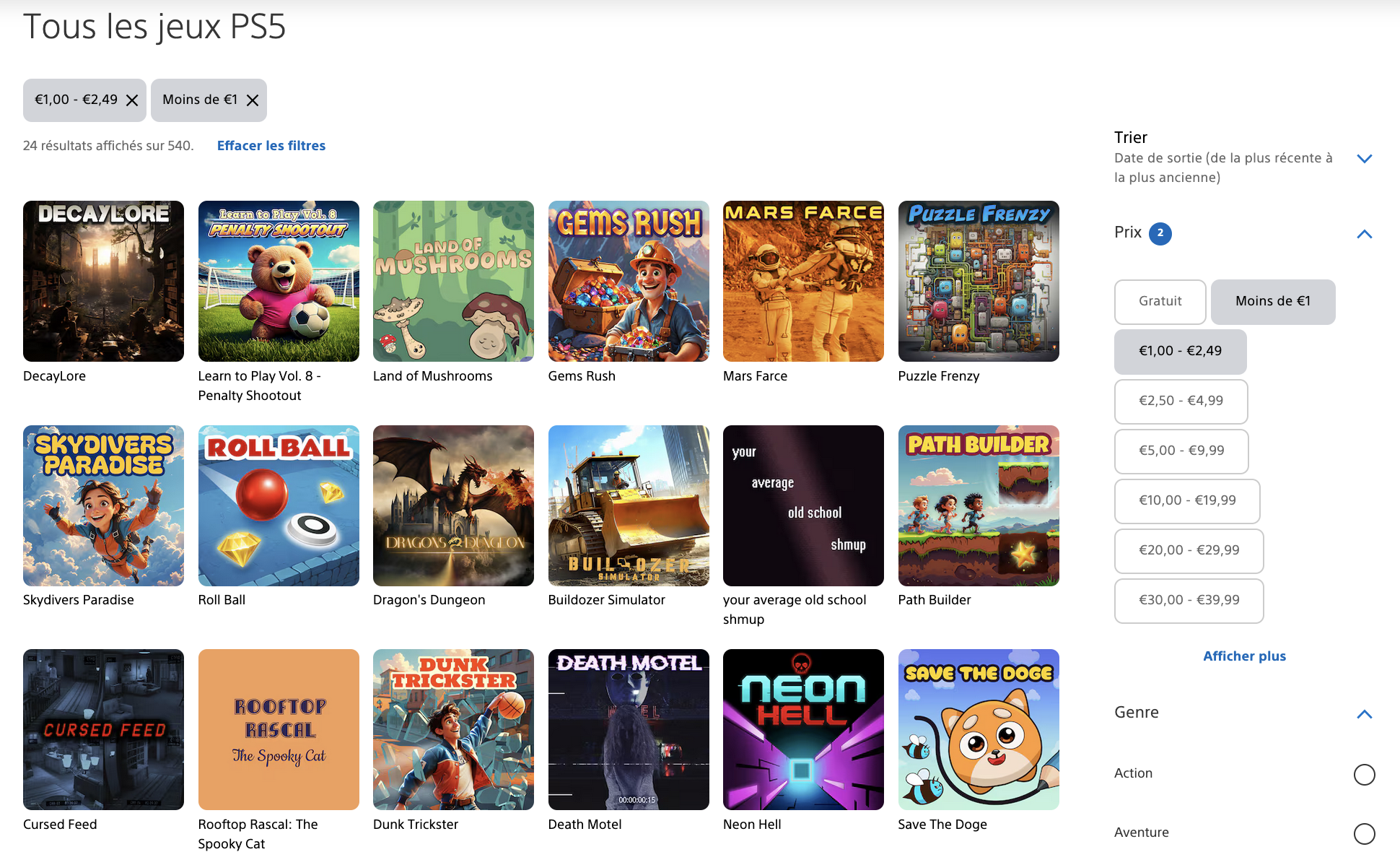 Liste de jeux à bas prix sur le PlayStation Store. Liste de jeux à bas prix sur le PlayStation Store.