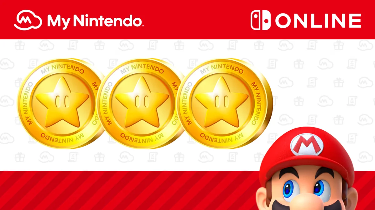 Illustration officielle des points or du service My Nintendo, dipsonible sur Nintendo Switch. Illustration officielle des points or du service My Nintendo, dipsonible sur Nintendo Switch.