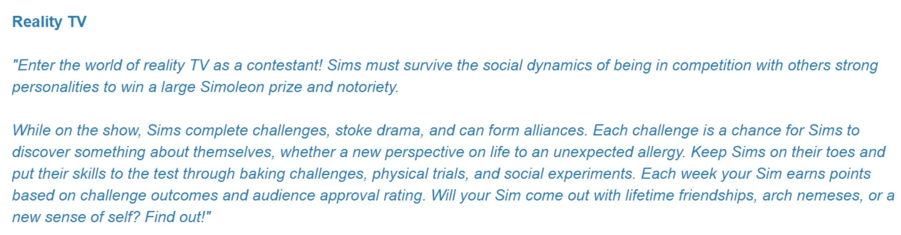 Capture d'écran de la description du DLC Capture d'écran de la description du DLC