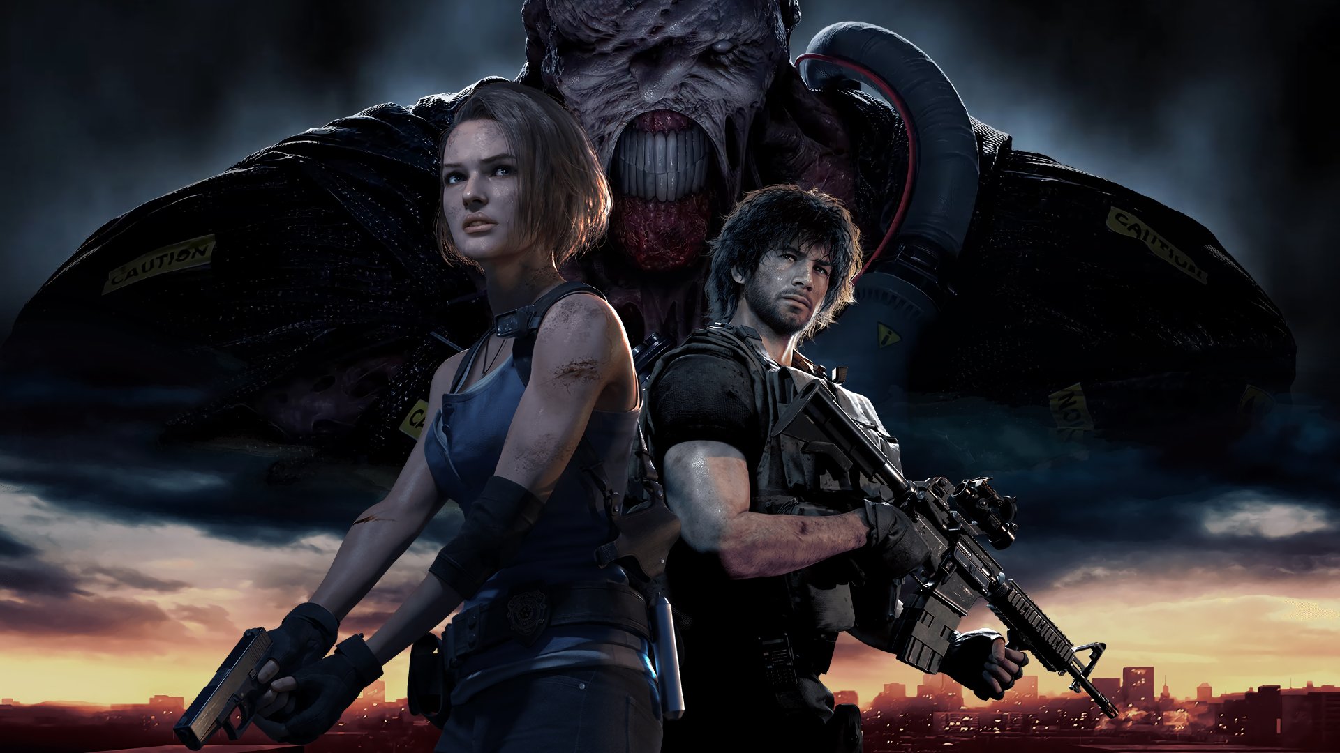 Key art de Resident Evil 3 Remake (2020). Key art de Resident Evil 3 Remake (2020).
