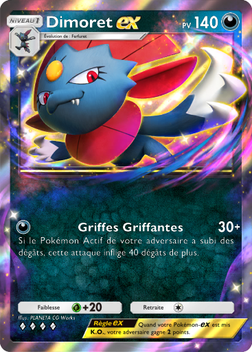 Carte Dimoret-ex dans Pokemon Pocket.