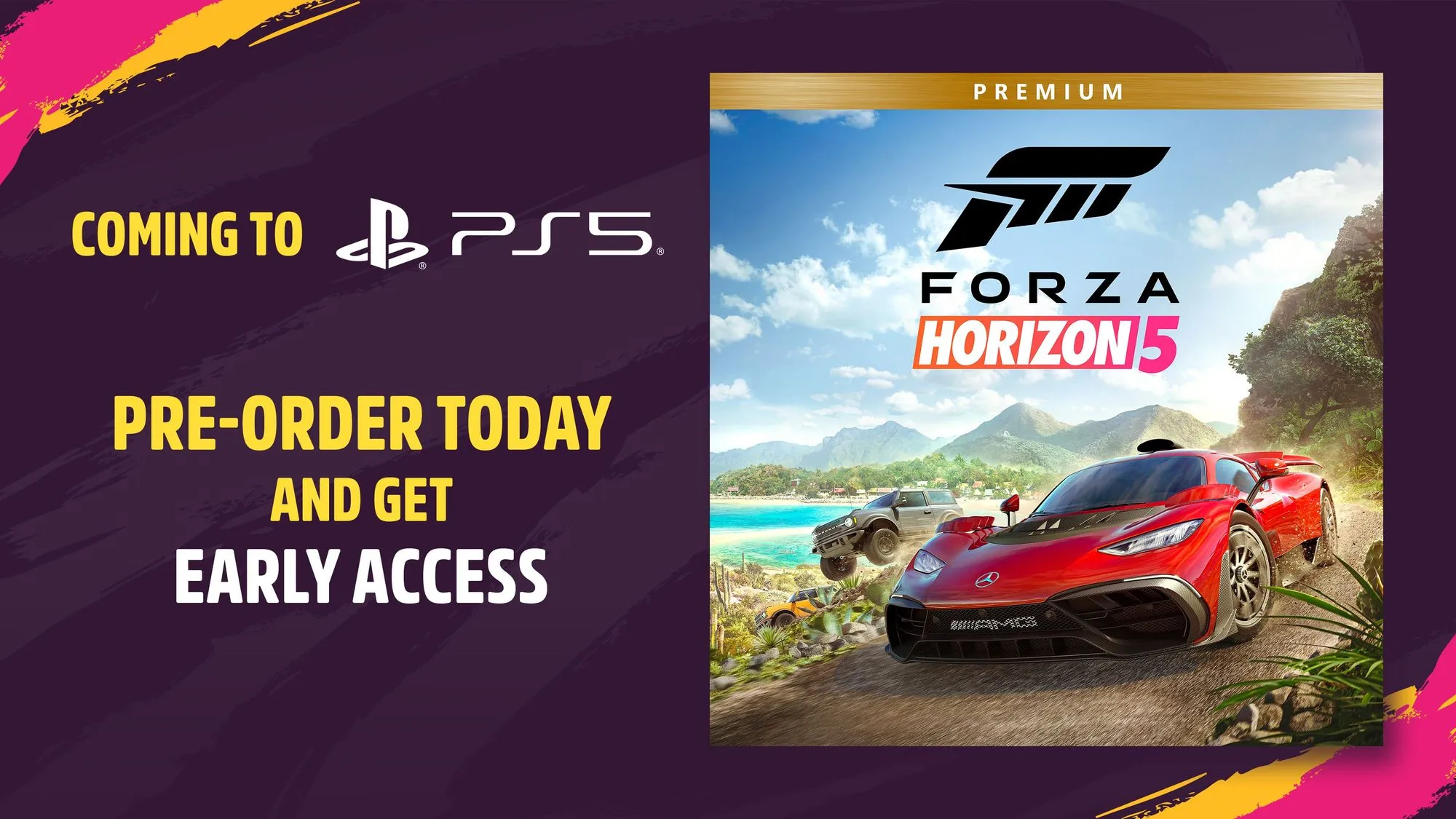 Forza Horizon 5 disponible en précommande sur PS5. Forza Horizon 5 disponible en précommande sur PS5.