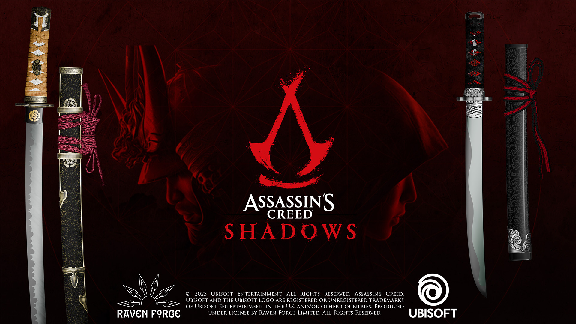 Assassin's Creed Shadows : Répliques d'épées par Raven Forge. Assassin's Creed Shadows : Répliques d'épées par Raven Forge.